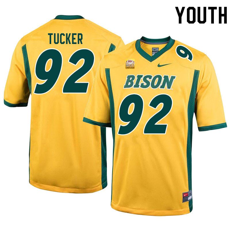 Youth #92 Lane Tucker North Dakota State Bison College Football Jerseys Sale-Yellow - Click Image to Close